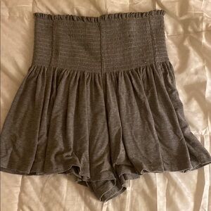 NATURAL LIFE Gray High Waist Shorts with Elastic Waistband